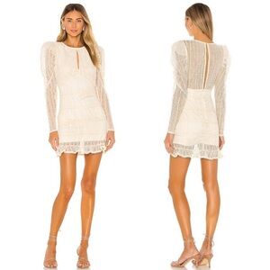 HOUSE OF HARLOW 1960 x REVOLVE Henrik Mini Dress in Ivory Cream Lace Size Medium